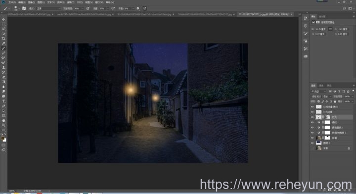 制作黑夜乡村街道亮灯图片效果的PS技巧 - 第10张  | 热河云