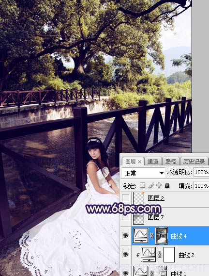 调出公园背景紫黄色婚纱照片的PS教程 - 第11张  | 热河云