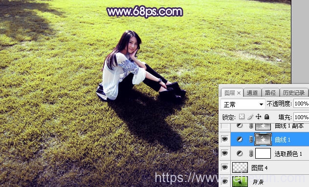 调制唯美紫蓝色草地上女孩照片的PS教程 - 第8张  | 热河云