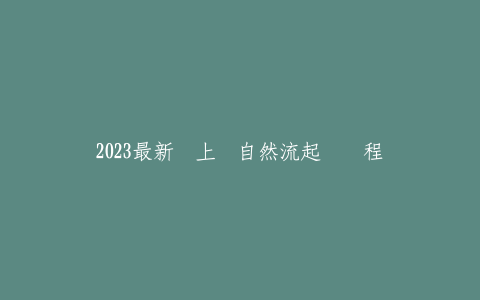 2023最新线上纯自然流起号课程